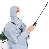 Pest Control Worker In Protective Workwear